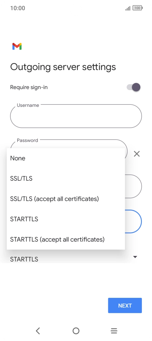 Press SSL/TLS.