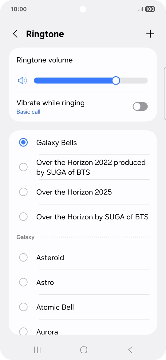 Press the required ring tones to hear them.