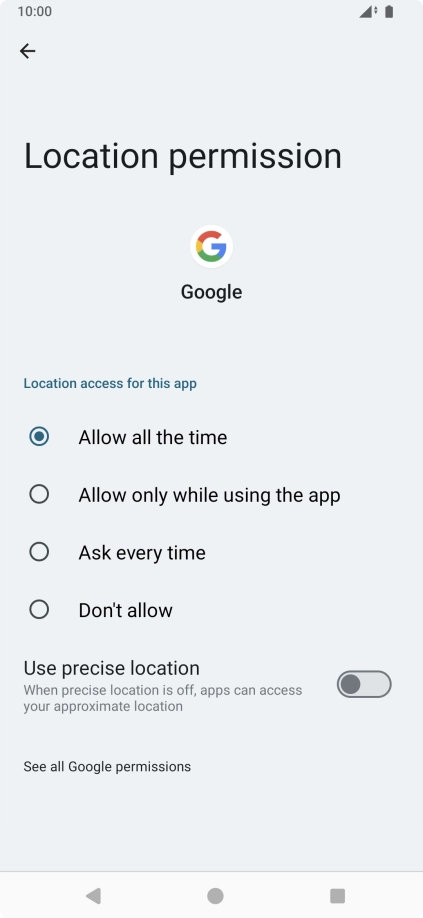 Press the required setting to turn the function on or off.