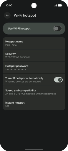 Press Hotspot name.