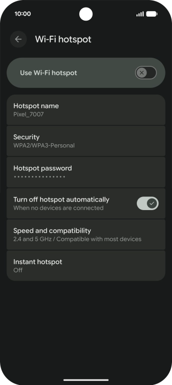 Press Hotspot name.