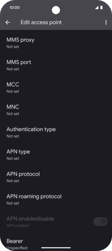 Press MMS proxy.