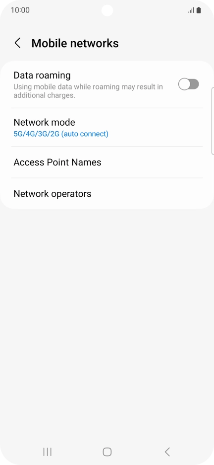Press Network mode.
