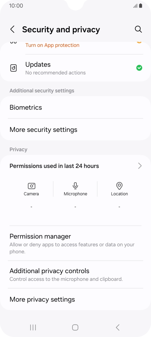 Press More security settings.