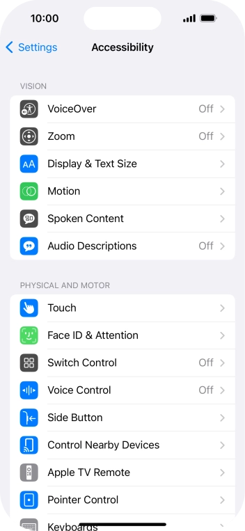 Press the required category below 