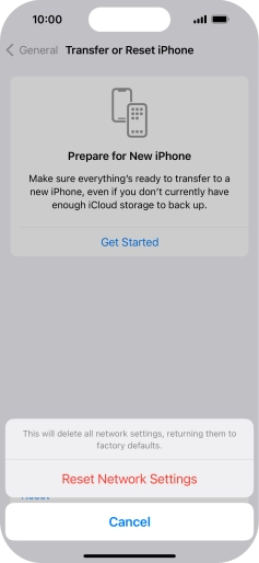 Press Reset Network Settings.