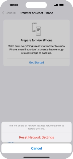 Press Reset Network Settings.