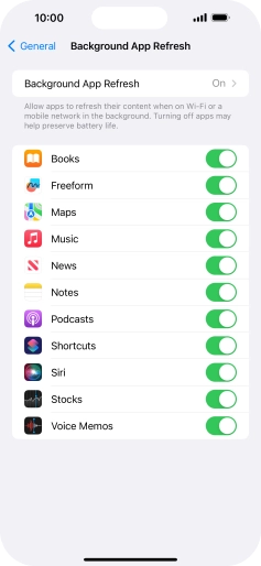 Press Background App Refresh.