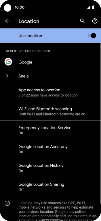Press Google Location Accuracy.