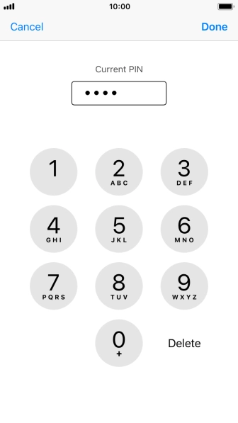 Key in your current PIN and press Done.