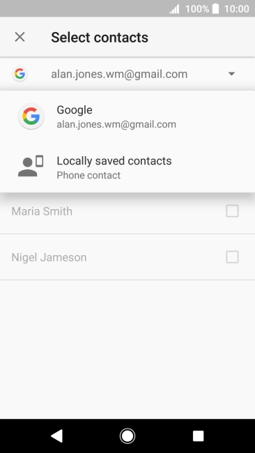 Press Locally saved contacts.