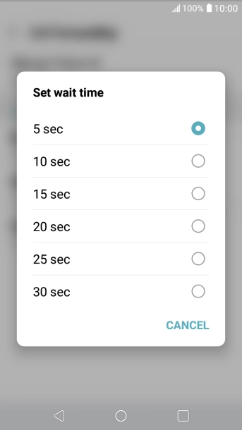 If you divert missed calls, you need to select a delay for the divert: Press the required delay to select a delay for the divert.