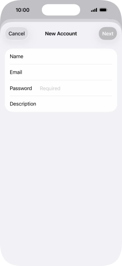 Press Password and key in the password for your email account.