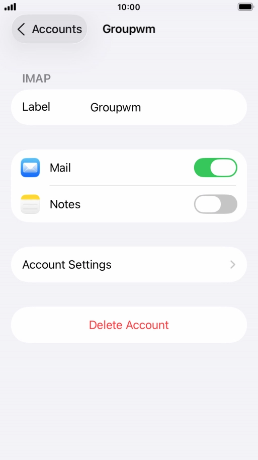 Press Account Settings.