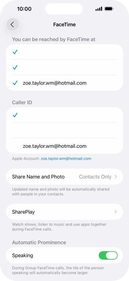 Press the required setting below 
