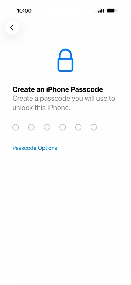 Press Passcode Options.