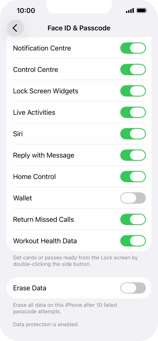 Press the indicator next to 