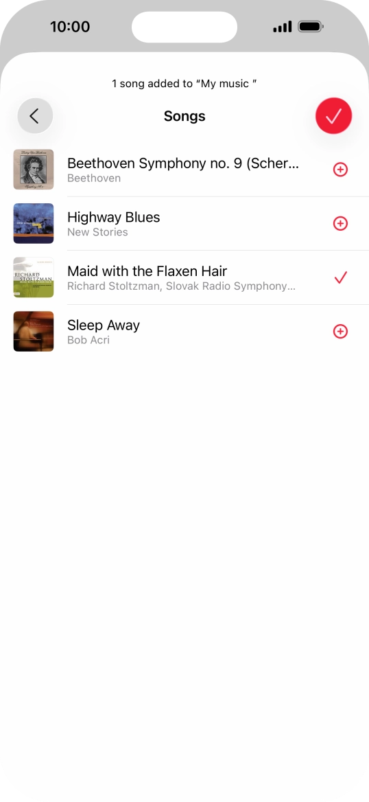 Press the confirm icon.