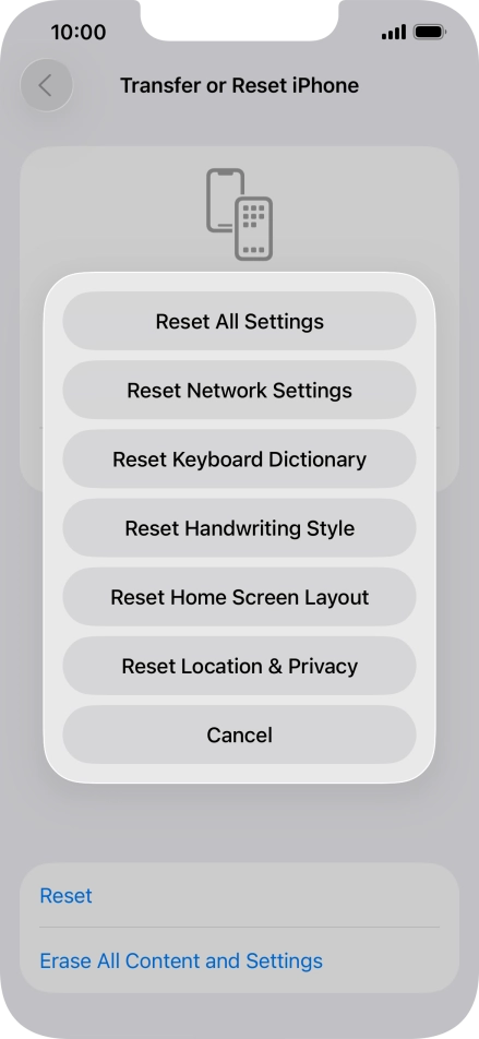 Press Reset All Settings.