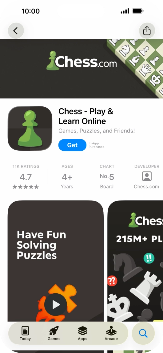Press Get and follow the instructions on the screen to install the app.