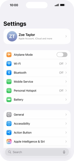 Press Personal Hotspot.
