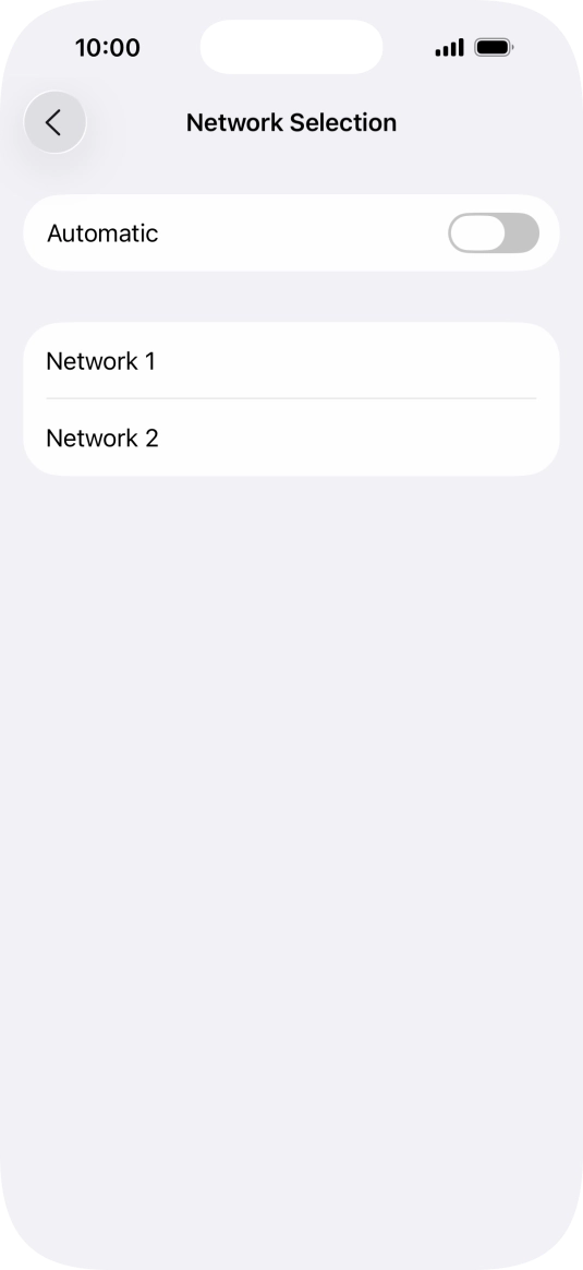 If you turn off the function, press the required network.