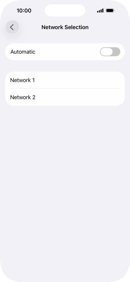 If you turn off the function, press the required network.