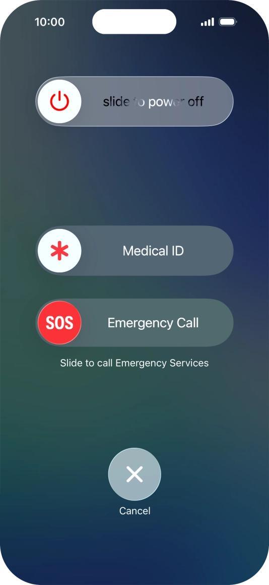 Press and drag the power off icon right.