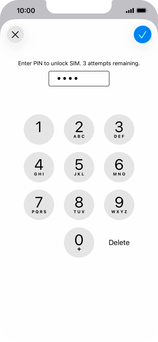 Key in your PIN and press the confirm icon. The default PIN is 1111.