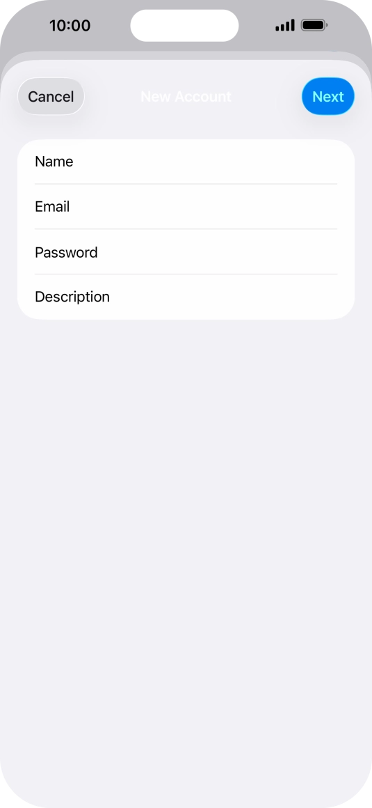 Press Description and key in the required name.