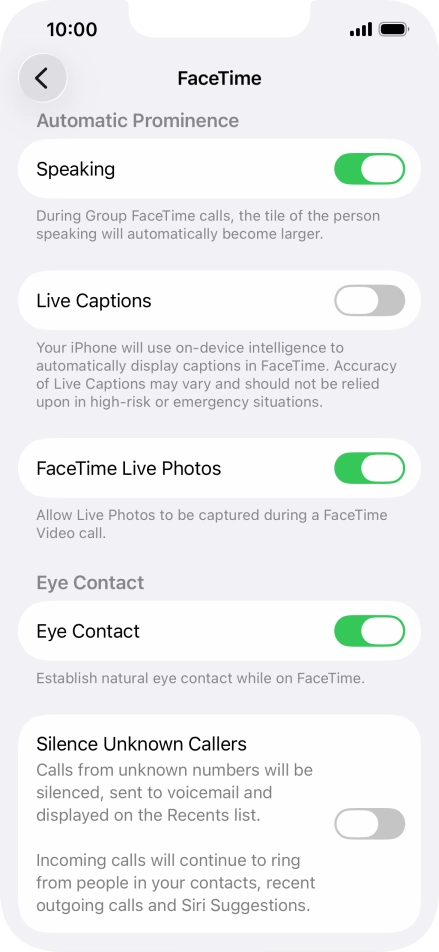 Press the indicator next to 