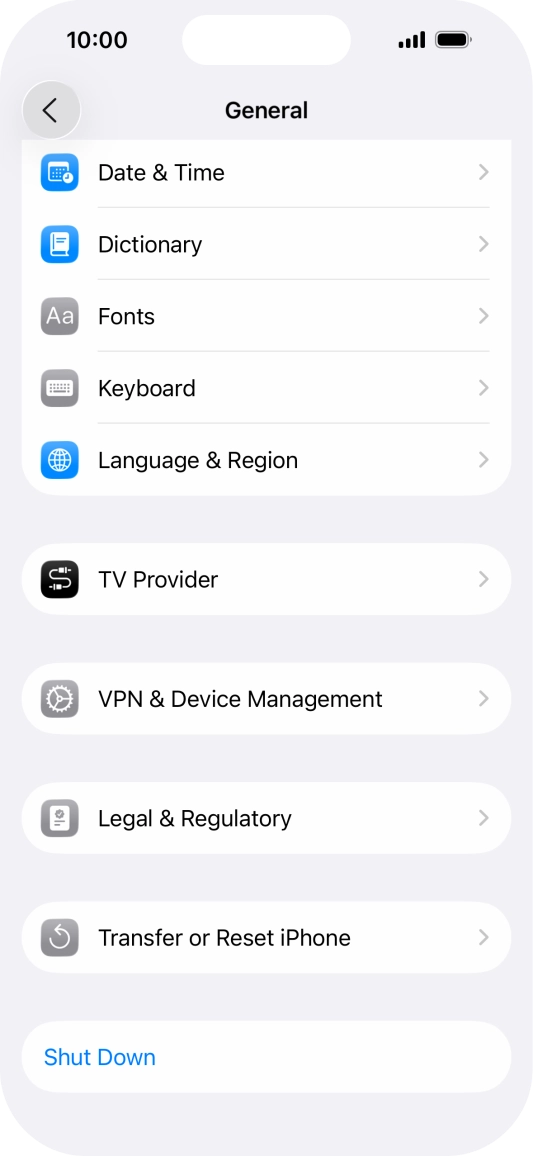 Press Transfer or Reset iPhone.