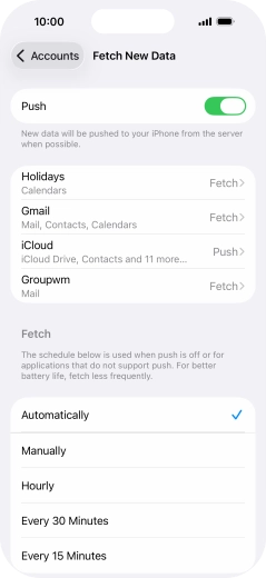 Press the indicator next to 