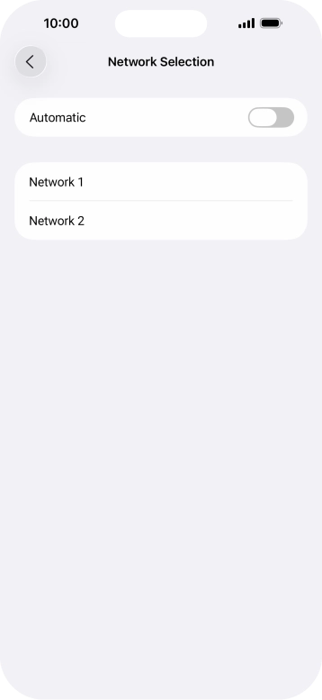 If you turn off the function, press the required network.