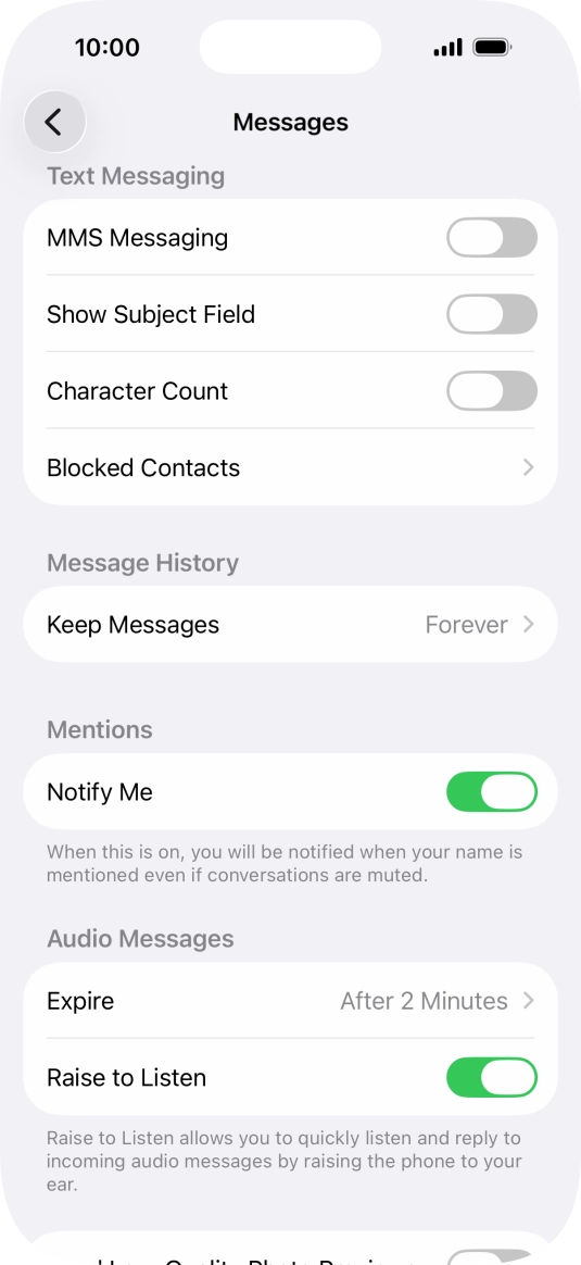 Press the indicator next to 