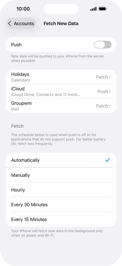If you turn off the function, press the required setting.