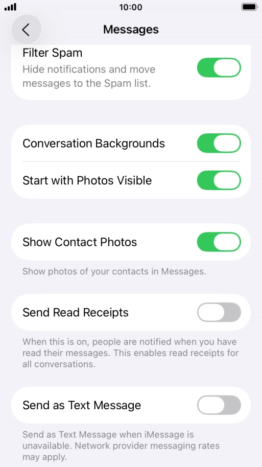 Press the indicator next to 