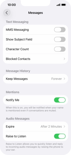 Press the indicator next to 