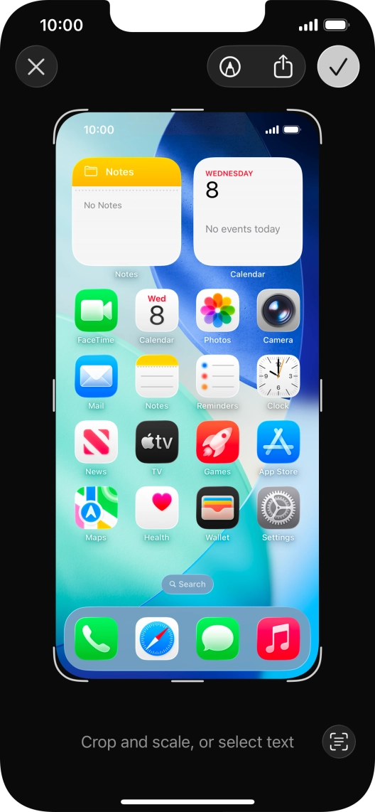 Follow the instructions on the screen to edit and save your screenshot.
