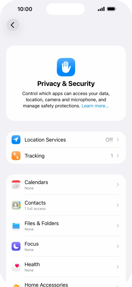 Press Location Services.