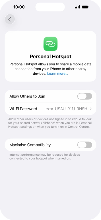 Press Wi-Fi Password and key in the required password.