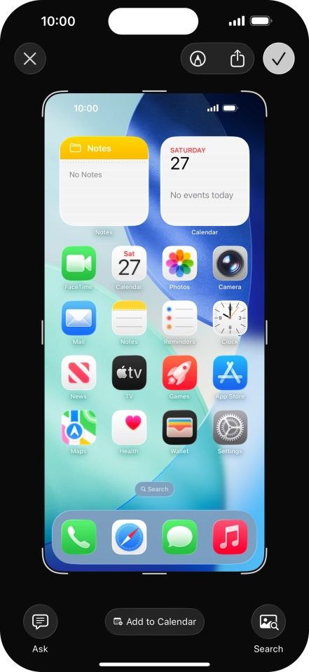 Follow the instructions on the screen to edit and save your screenshot.