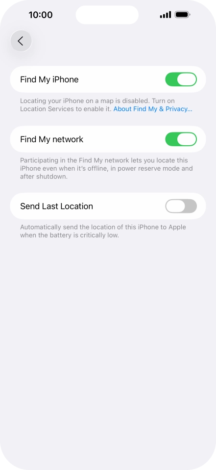 Press the indicator next to 