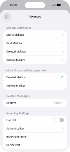 Press the indicator next to 