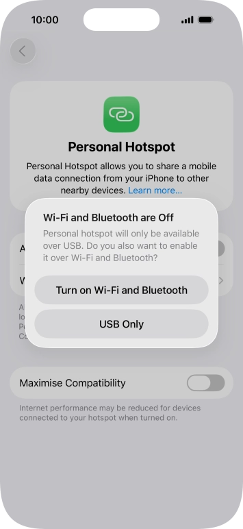 If Wi-Fi is turned off, press Turn on Wi-Fi and Bluetooth.
