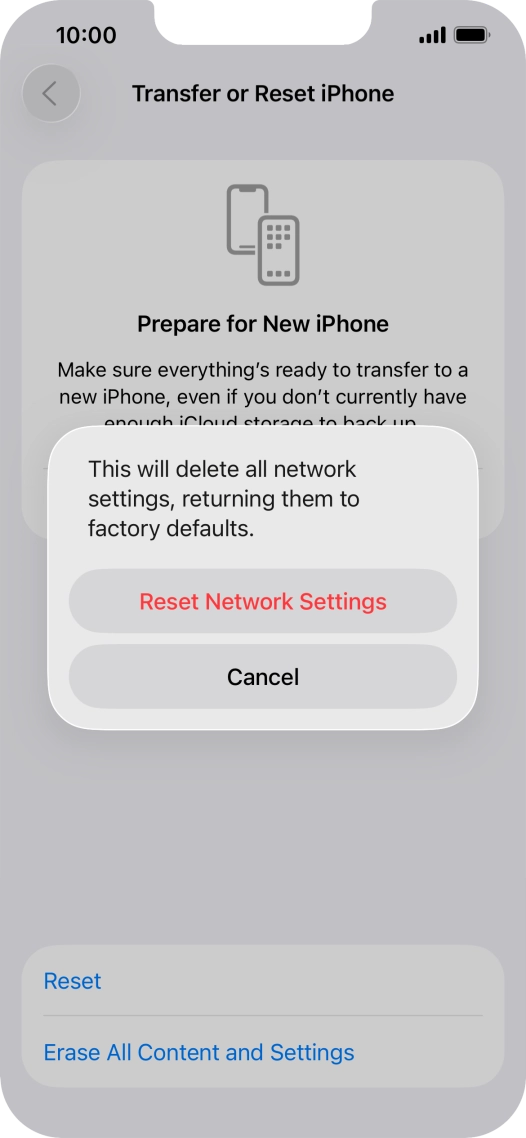 Press Reset Network Settings.