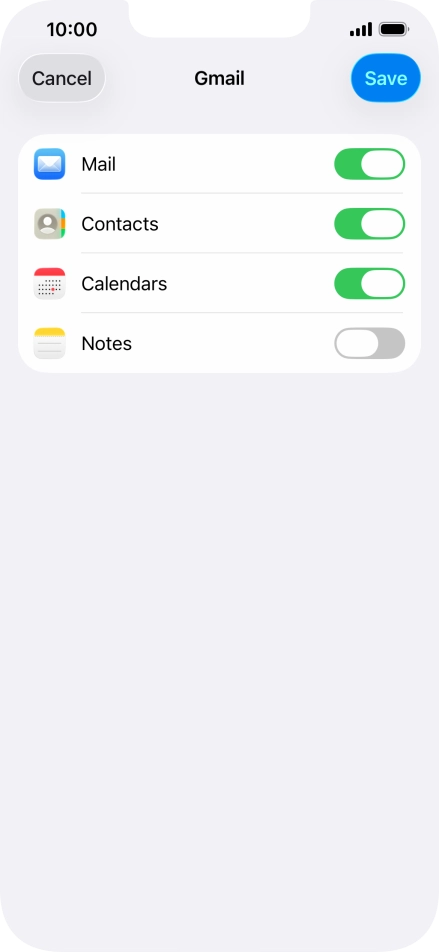 If this screen is displayed, you email account has been recognised and set up automatically. Follow the instructions on the screen to key in more information and finish setting up your phone.