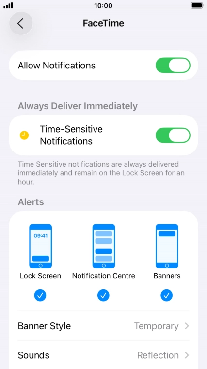 Press the indicator next to 