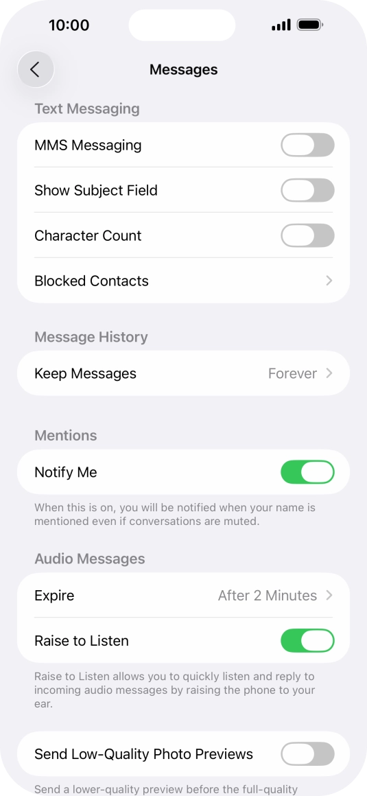 Press the indicator next to 