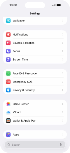 Press Face ID & Passcode.